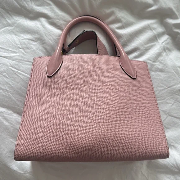 Pink Prada Saffiano Tote Purse - Picture 2 of 9